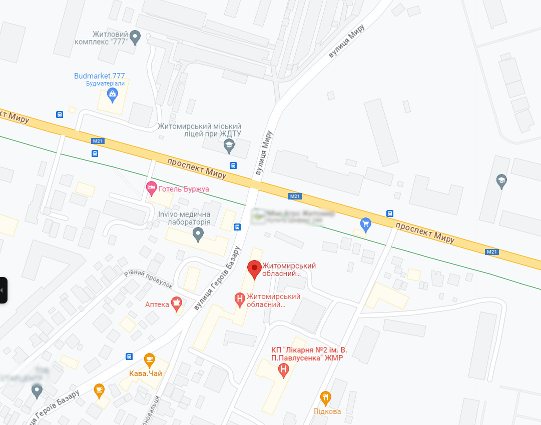 zhitomirskij oblasnij perinatalnij centr karta mapa akusher ginekolog com ua